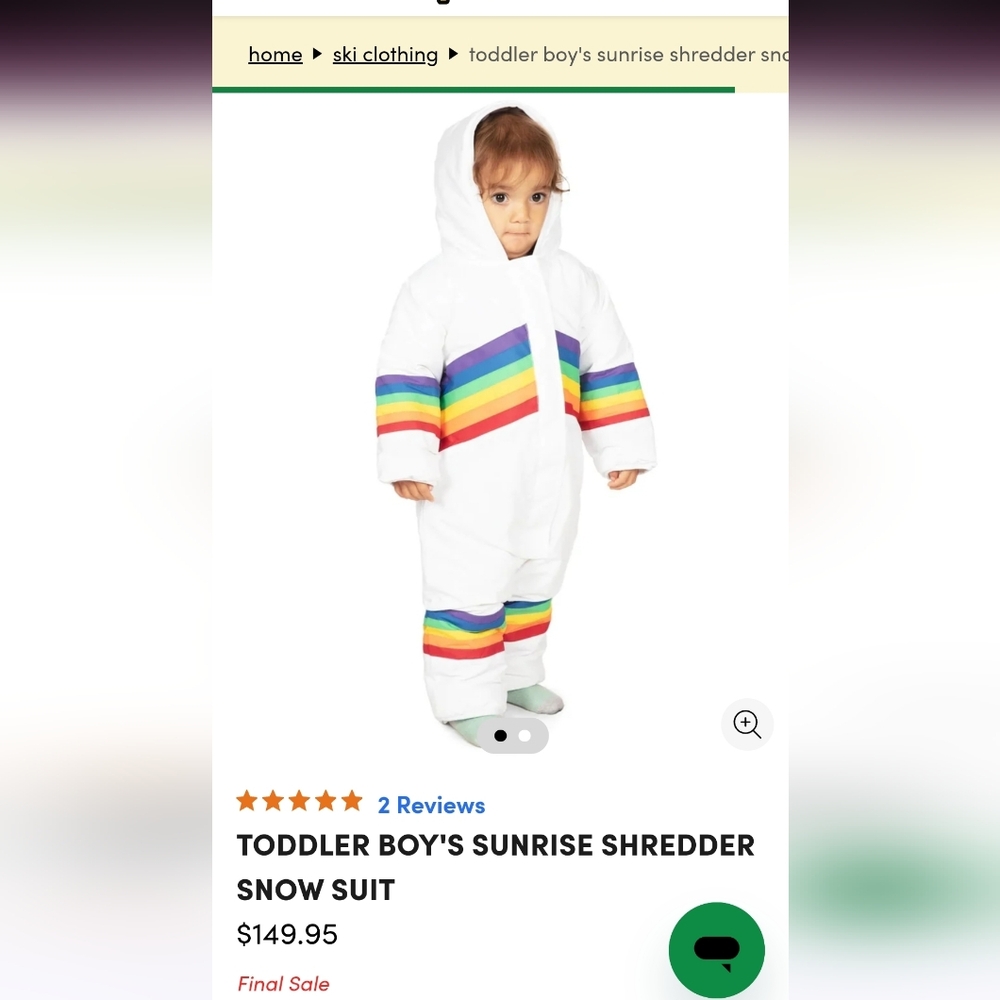 TIPSY ELVES SZ 18-24M VGUC 1 pc WHITE w/ RAINBOW ๐ aplique SNOWSUIT w/ Hood - Picture 8 of 8